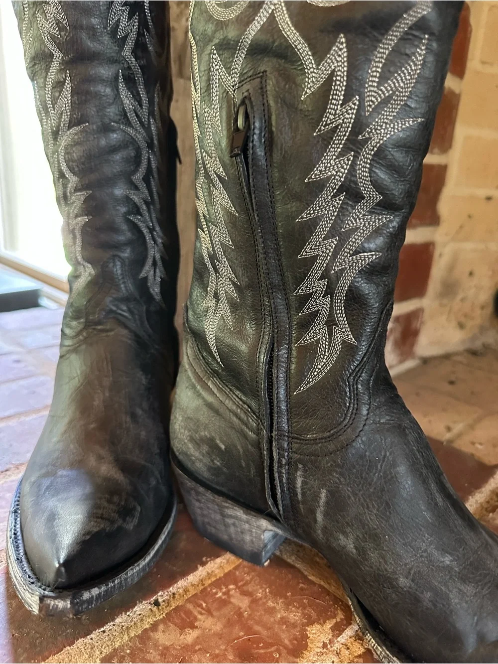 Old Gringo Mayra Black Goatskin Leather Tall Western Boots Women’s Size 9B NWOB